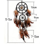 Feather Crafts Dream Catcher Brown Wind Chimes Handmade Christmas Net Handmade Wall Hanging Home Decor Dream Catcher With Feathers For Wall Hanging Car Home Balcony Decorations Stevvex