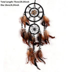Feather Crafts Dream Catcher Brown Wind Chimes Handmade Christmas Net Handmade Wall Hanging Home Decor Dream Catcher With Feathers For Wall Hanging Car Home Balcony Decorations Stevvex