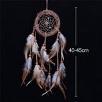 Feather Crafts Dream Catcher Brown Wind Chimes Handmade Christmas Net Handmade Wall Hanging Home Decor Dream Catcher With Feathers For Wall Hanging Car Home Balcony Decorations Stevvex