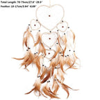 Feather Crafts Dream Catcher Brown Wind Chimes Handmade Christmas Net Handmade Wall Hanging Home Decor Dream Catcher With Feathers For Wall Hanging Car Home Balcony Decorations Stevvex