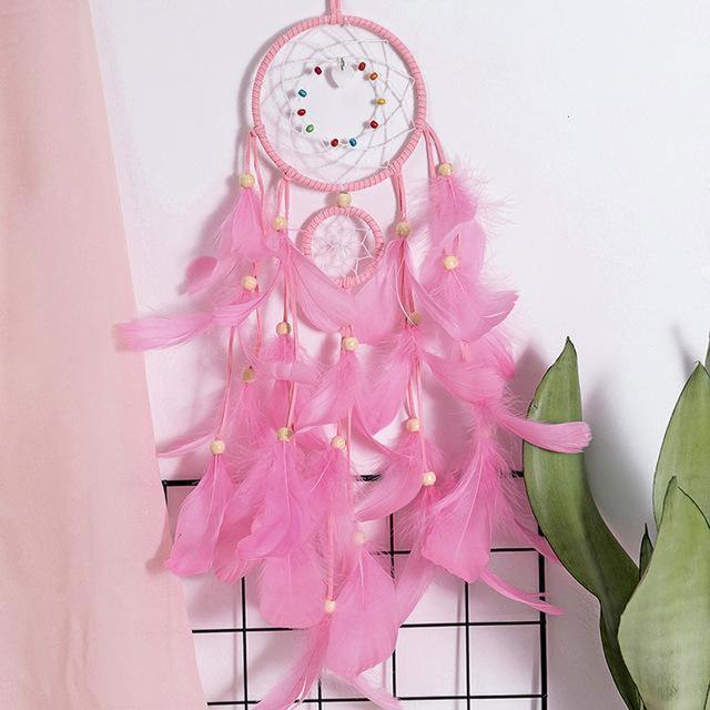 Feather Crafts Dream Catcher Brown Wind Chimes Handmade Christmas Net Handmade Wall Hanging Home Decor Dream Catcher With Feathers For Wall Hanging Car Home Balcony Decorations Stevvex