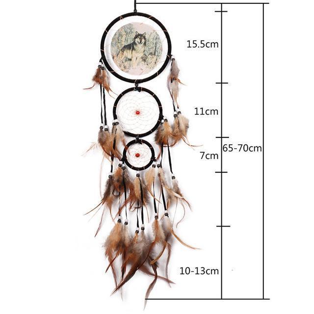 Feather Crafts Dream Catcher Brown Wind Chimes Handmade Christmas Net Handmade Wall Hanging Home Decor Dream Catcher With Feathers For Wall Hanging Car Home Balcony Decorations Stevvex
