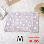 All-Season Dirt-Resistant Rectangular Pet Blanket - Comfortable Dog Paw Heart Print Pet Bed, 1pc Lootquake LLC
