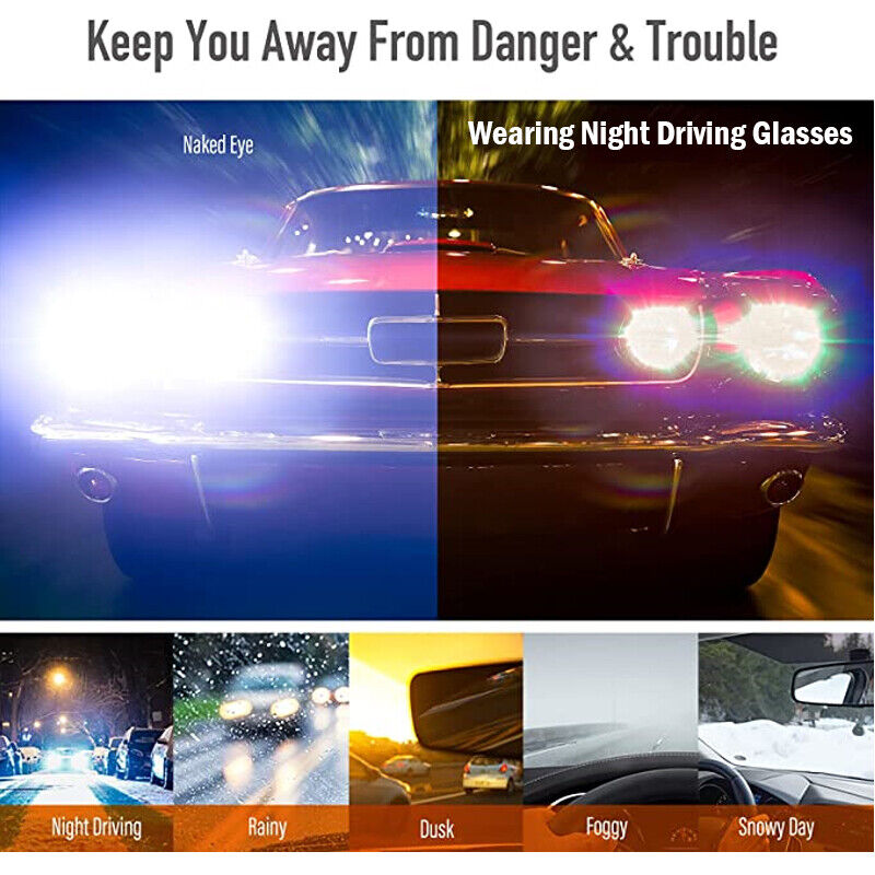 Polarized HD Night Driving Vision Glasses For Men & Women Aviator Sunglasses Pi-Mart
