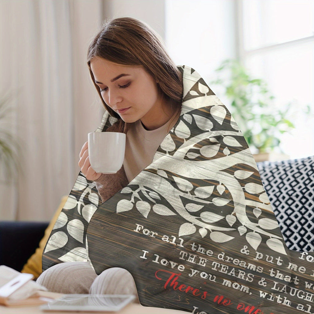 1pc Cozy Flannel Blanket - To My Wonderful Mom, Mother's Day Gift, Your Daughter All-Season Softness For Car, Sofa, Couch, Office, Camping, Bed, Travel, And Living Room, Gifts For Friends, Sisters, Family, Birthday Day Gradua