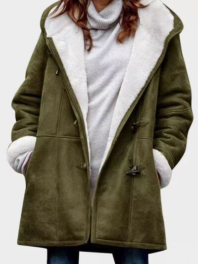 Full Size Pocketed Long Sleeve Hooded Toggle Jacket – Stylish & Functional Outerwear for Women Stevvex