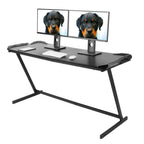 Z Shaped Large Computer Table PC Gaming Desk with RGB LED Light Home Furniture Gaming Supplies - SJB-DIAMOND ELITES