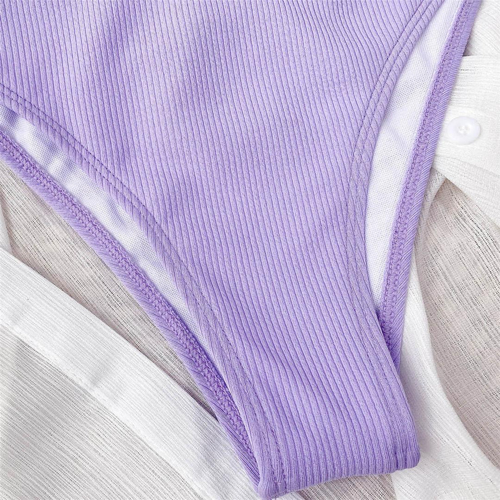 Female High Waist Swimsuit Bikini Sports Swimsuits For Women Two Piece Crop Top Bikini Set High Waist High Cut Bathing Suits Women Swimwear Two-piece Bikini Set Bathing Suit Swimwear Stevvex