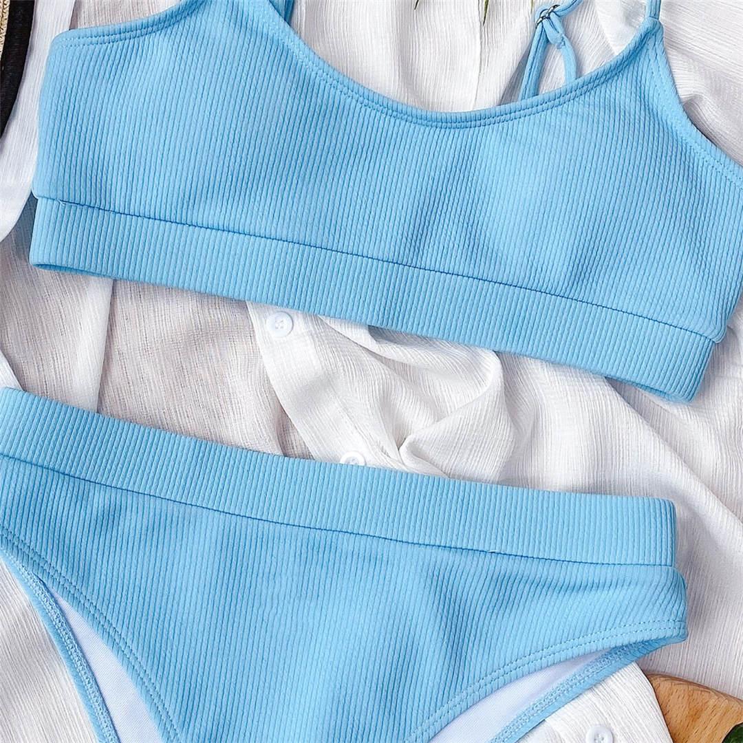 Female High Waist Swimsuit Bikini Sports Swimsuits For Women Two Piece Crop Top Bikini Set High Waist High Cut Bathing Suits Women Swimwear Two-piece Bikini Set Bathing Suit Swimwear Stevvex