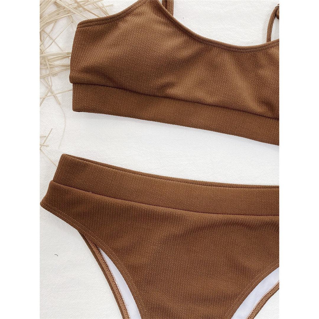 Female High Waist Swimsuit Bikini Sports Swimsuits For Women Two Piece Crop Top Bikini Set High Waist High Cut Bathing Suits Women Swimwear Two-piece Bikini Set Bathing Suit Swimwear Stevvex