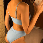 Female High Waist Swimsuit Bikini Sports Swimsuits For Women Two Piece Crop Top Bikini Set High Waist High Cut Bathing Suits Women Swimwear Two-piece Bikini Set Bathing Suit Swimwear Stevvex