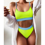 Female High Waist Swimsuit Bikini Sports Swimsuits For Women Two Piece Crop Top Bikini Set High Waist High Cut Bathing Suits Women Swimwear Two-piece Bikini Set Bathing Suit Swimwear Stevvex
