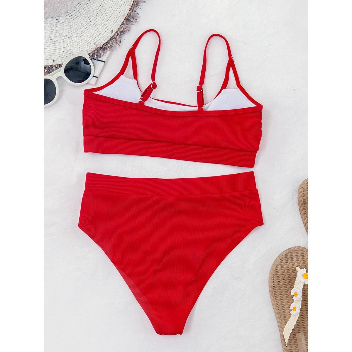 Female Push Up Swimsuit Modern Swimwear For Women Bikinis High Waist Bikini Set Solid Bikini 2 Piece Swimsuit Bathing Suits Women Bathing Suit High Waist Bikini Set Sport Wear Swimming Suit Bikini Stevvex