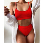 Female Push Up Swimsuit Modern Swimwear For Women Bikinis High Waist Bikini Set Solid Bikini 2 Piece Swimsuit Bathing Suits Women Bathing Suit High Waist Bikini Set Sport Wear Swimming Suit Bikini Stevvex