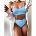 Female Push Up Swimsuit Modern Swimwear For Women Bikinis High Waist Bikini Set Solid Bikini 2 Piece Swimsuit Bathing Suits Women Bathing Suit High Waist Bikini Set Sport Wear Swimming Suit Bikini Stevvex