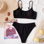 Female Push Up Swimsuit Modern Swimwear For Women Bikinis High Waist Bikini Set Solid Bikini 2 Piece Swimsuit Bathing Suits Women Bathing Suit High Waist Bikini Set Sport Wear Swimming Suit Bikini Stevvex