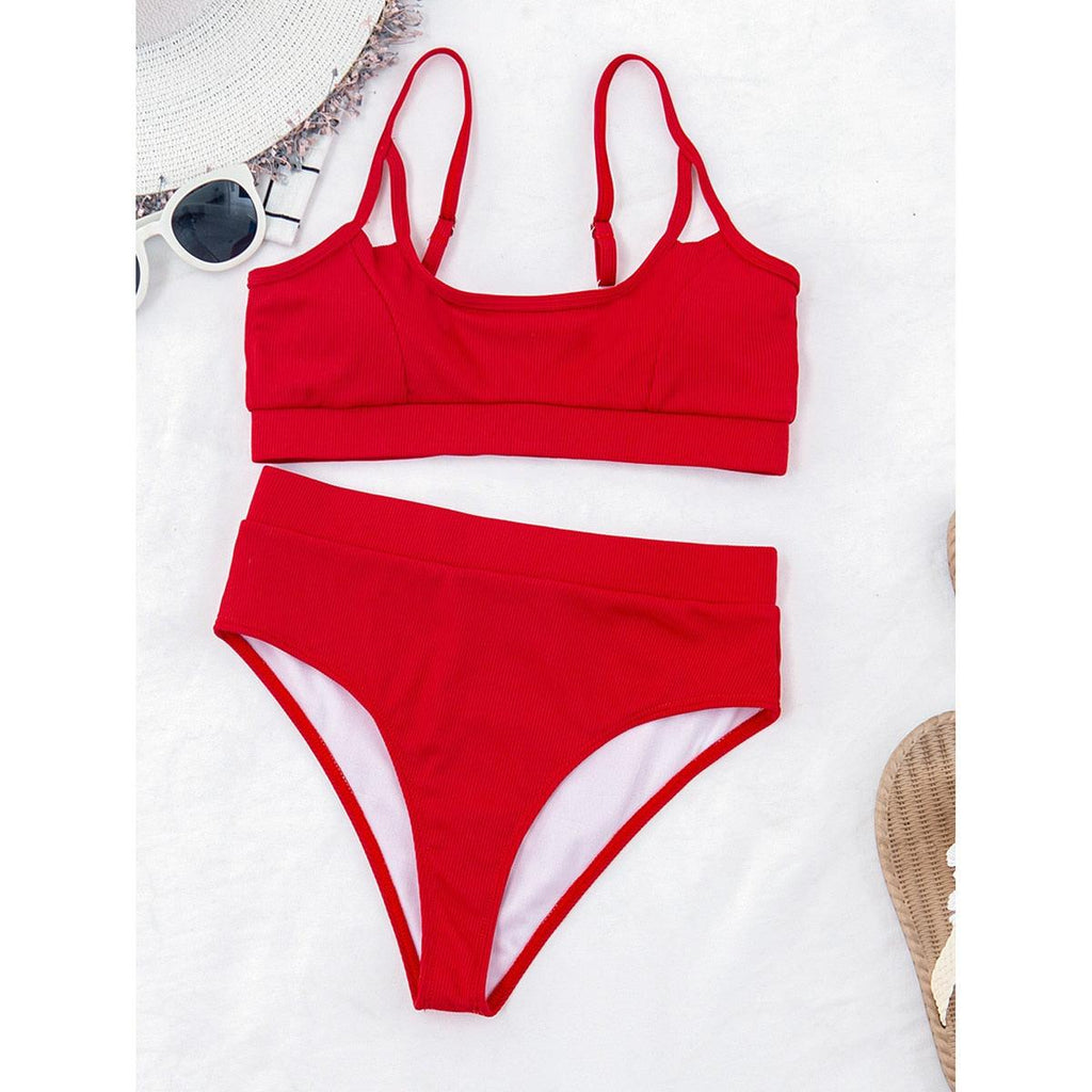 Female Push Up Swimsuit Modern Swimwear For Women Bikinis High Waist Bikini Set Solid Bikini 2 Piece Swimsuit Bathing Suits Women Bathing Suit High Waist Bikini Set Sport Wear Swimming Suit Bikini Stevvex