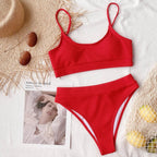 Female Push Up Swimsuit Modern Swimwear For Women Bikinis High Waist Bikini Set Solid Bikini 2 Piece Swimsuit Bathing Suits Women Bathing Suit High Waist Bikini Set Sport Wear Swimming Suit Bikini Stevvex