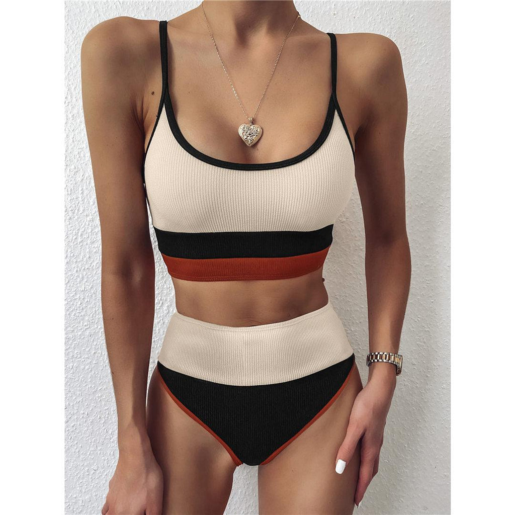 Female Swimsuit High Waist Bikini Women High Waist Bikini Set Two Piece Swimsuits Bikini Top With Bottoms Bathing Suits For Teens Girls Women Swimwear Two-pieces Bikini Set Sport Bathing Suit Swim Lady Stevvex