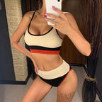 Female Swimsuit High Waist Bikini Women High Waist Bikini Set Two Piece Swimsuits Bikini Top With Bottoms Bathing Suits For Teens Girls Women Swimwear Two-pieces Bikini Set Sport Bathing Suit Swim Lady Stevvex