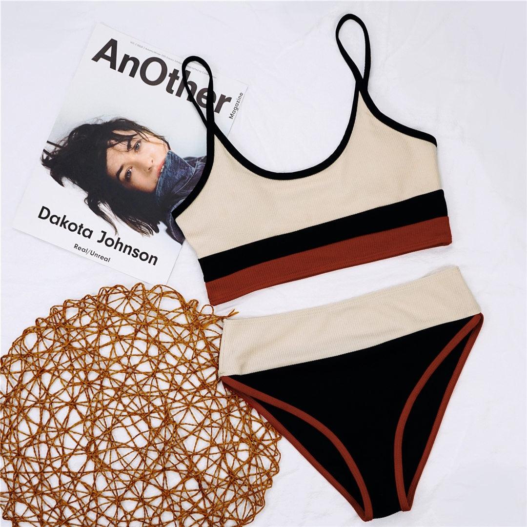 Female Swimsuit High Waist Bikini Women High Waist Bikini Set Two Piece Swimsuits Bikini Top With Bottoms Bathing Suits For Teens Girls Women Swimwear Two-pieces Bikini Set Sport Bathing Suit Swim Lady Stevvex