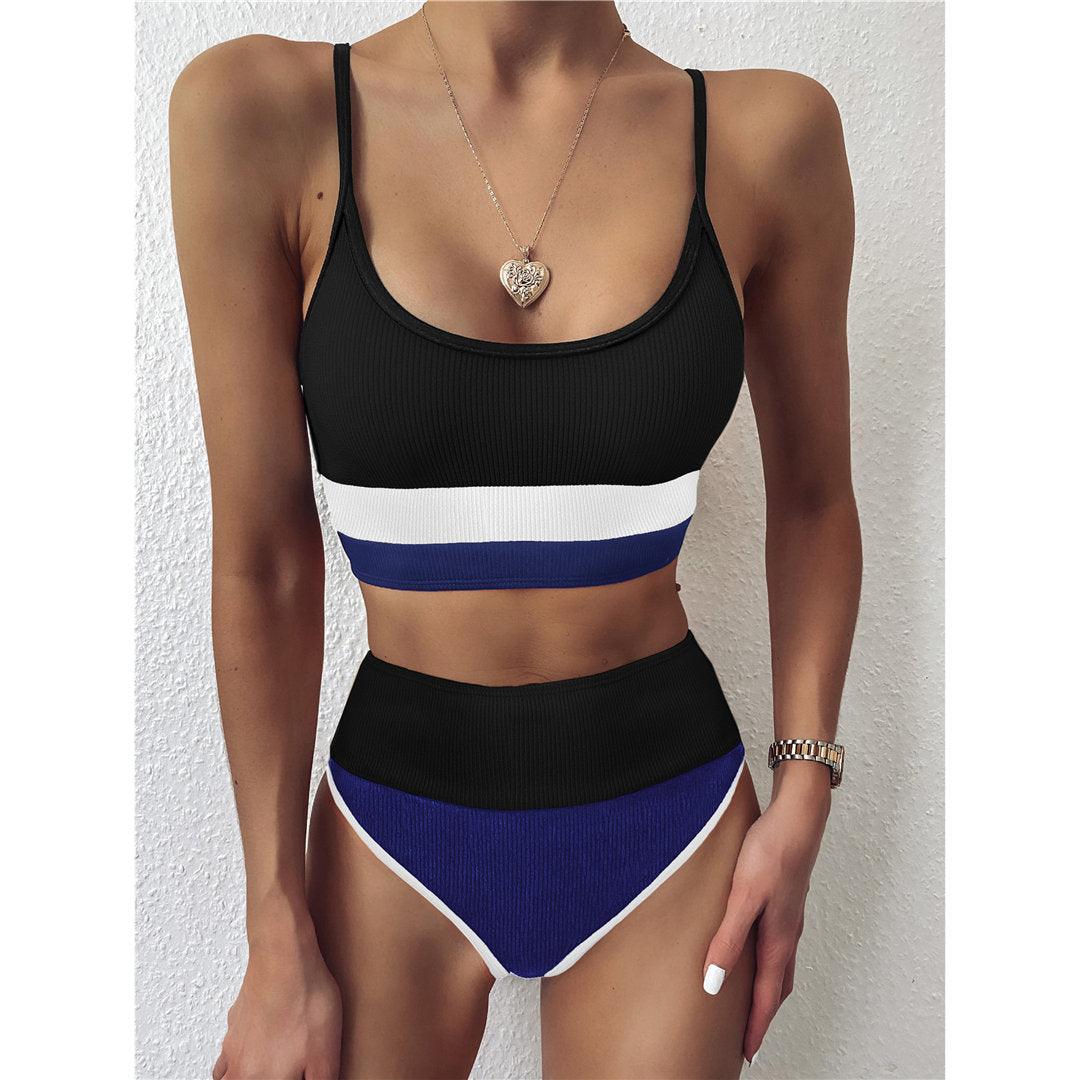 Female Swimsuit High Waist Bikini Women High Waist Bikini Set Two Piece Swimsuits Bikini Top With Bottoms Bathing Suits For Teens Girls Women Swimwear Two-pieces Bikini Set Sport Bathing Suit Swim Lady Stevvex