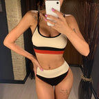 Female Swimsuit High Waist Bikini Women High Waist Bikini Set Two Piece Swimsuits Bikini Top With Bottoms Bathing Suits For Teens Girls Women Swimwear Two-pieces Bikini Set Sport Bathing Suit Swim Lady Stevvex