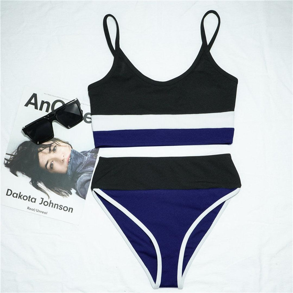 Female Swimsuit High Waist Bikini Women High Waist Bikini Set Two Piece Swimsuits Bikini Top With Bottoms Bathing Suits For Teens Girls Women Swimwear Two-pieces Bikini Set Sport Bathing Suit Swim Lady Stevvex