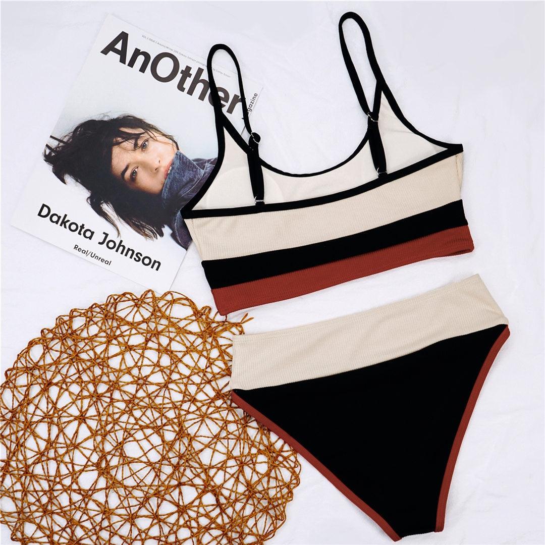 Female Swimsuit High Waist Bikini Women High Waist Bikini Set Two Piece Swimsuits Bikini Top With Bottoms Bathing Suits For Teens Girls Women Swimwear Two-pieces Bikini Set Sport Bathing Suit Swim Lady Stevvex