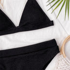 Female Swimsuit High Waist Bikini Women High Waist Swimsuits Triangle Bathing Suit V Neck Two Piece Bikini Sets Women Swimwear Two-pieces Bikini Set Ribbed Bather Bathing Suit Swim Stevvex