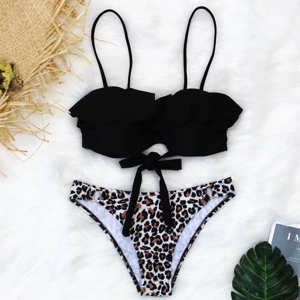 Female Two Piece Swimsuit Low Waist Bikini Floral Printing Swimwear Push Up Bathing Suit  Detachable Padded Push Up Striped Bikini Set Two Piece Swimsuit Ladies Vintage Lace Bikini Sets Beach Swimwear Stevvex