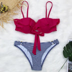 Female Two Piece Swimsuit Low Waist Bikini Floral Printing Swimwear Push Up Bathing Suit  Detachable Padded Push Up Striped Bikini Set Two Piece Swimsuit Ladies Vintage Lace Bikini Sets Beach Swimwear Stevvex