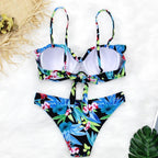 Female Two Piece Swimsuit Low Waist Bikini Floral Printing Swimwear Push Up Bathing Suit  Detachable Padded Push Up Striped Bikini Set Two Piece Swimsuit Ladies Vintage Lace Bikini Sets Beach Swimwear Stevvex