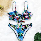 Female Two Piece Swimsuit Low Waist Bikini Floral Printing Swimwear Push Up Bathing Suit  Detachable Padded Push Up Striped Bikini Set Two Piece Swimsuit Ladies Vintage Lace Bikini Sets Beach Swimwear Stevvex
