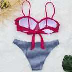 Female Two Piece Swimsuit Low Waist Bikini Floral Printing Swimwear Push Up Bathing Suit  Detachable Padded Push Up Striped Bikini Set Two Piece Swimsuit Ladies Vintage Lace Bikini Sets Beach Swimwear Stevvex