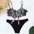 Female Two Piece Swimsuit Low Waist Bikini Floral Printing Swimwear Push Up Bathing Suit  Detachable Padded Push Up Striped Bikini Set Two Piece Swimsuit Ladies Vintage Lace Bikini Sets Beach Swimwear Stevvex