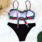 Female Two Piece Swimsuit Low Waist Bikini Floral Printing Swimwear Push Up Bathing Suit  Detachable Padded Push Up Striped Bikini Set Two Piece Swimsuit Ladies Vintage Lace Bikini Sets Beach Swimwear Stevvex
