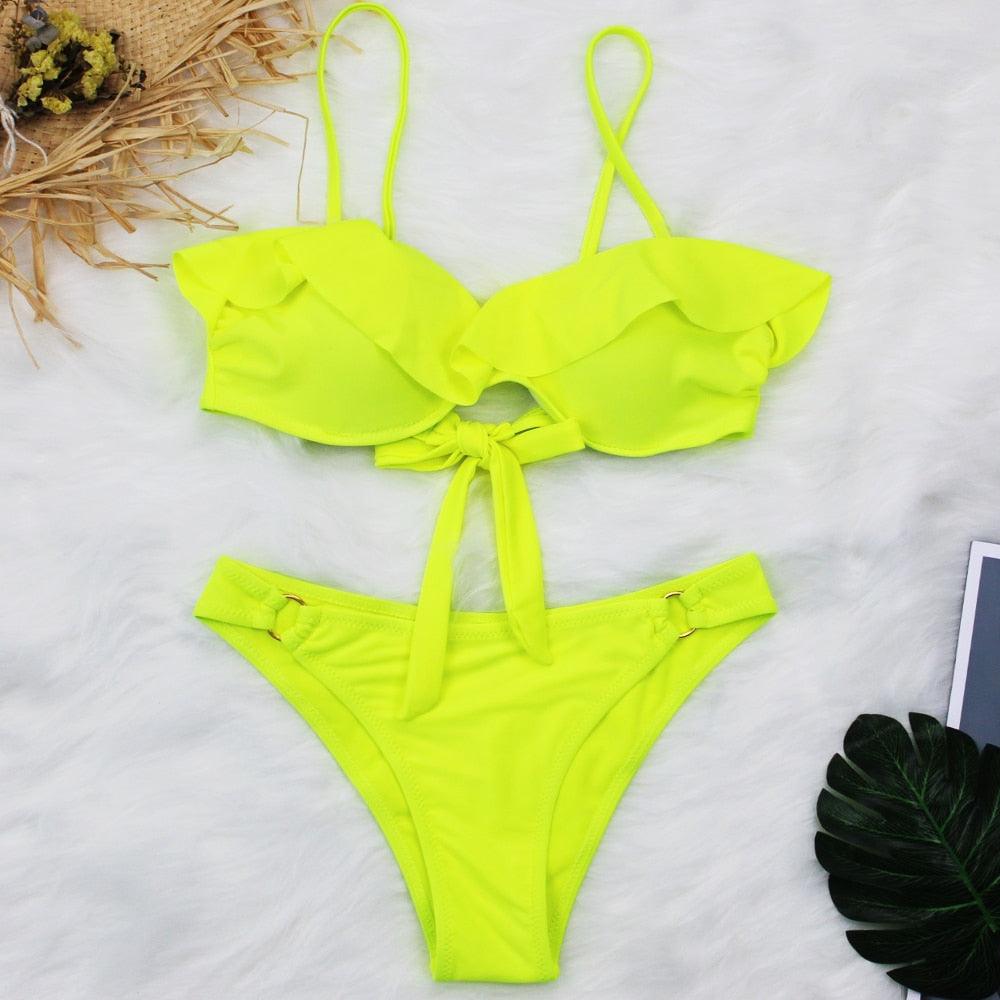 Female Two Piece Swimsuit Low Waist Bikini Floral Printing Swimwear Push Up Bathing Suit  Detachable Padded Push Up Striped Bikini Set Two Piece Swimsuit Ladies Vintage Lace Bikini Sets Beach Swimwear Stevvex