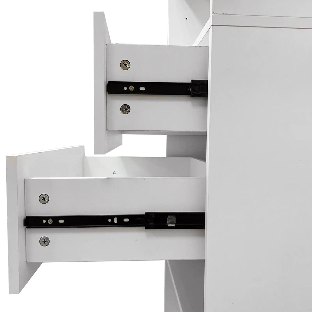 B4 Bathroom colset shelves Wood Modular Closet System Wall Mounted Shelves Walk in Clothes Storage Cabinet Shelving Built in Closet Organizer for Bedroom White 31.49''W x 16.04''D x 47.24''H Pi-Mart