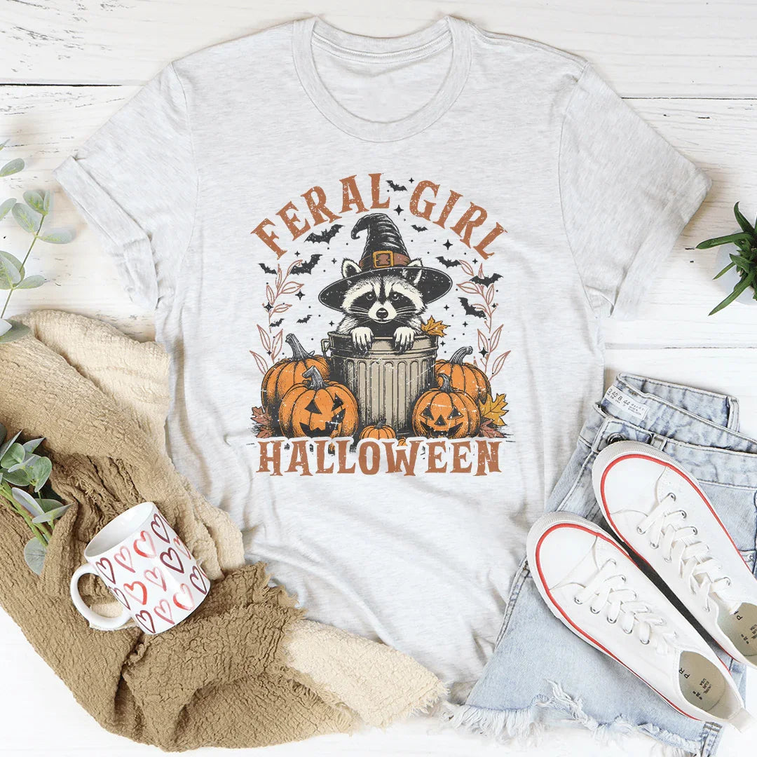 Feral Girl Halloween Tee Peachy Sunday