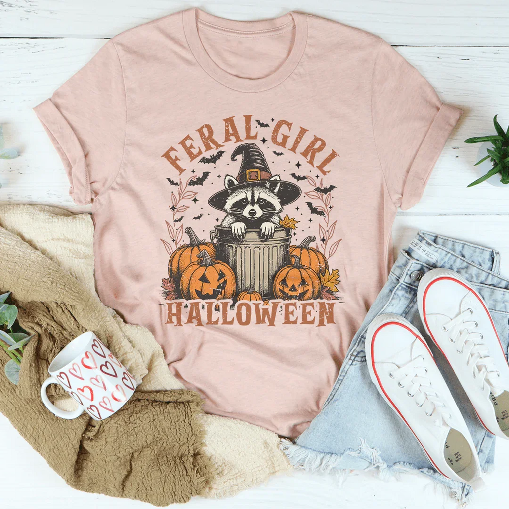 Feral Girl Halloween Tee Peachy Sunday