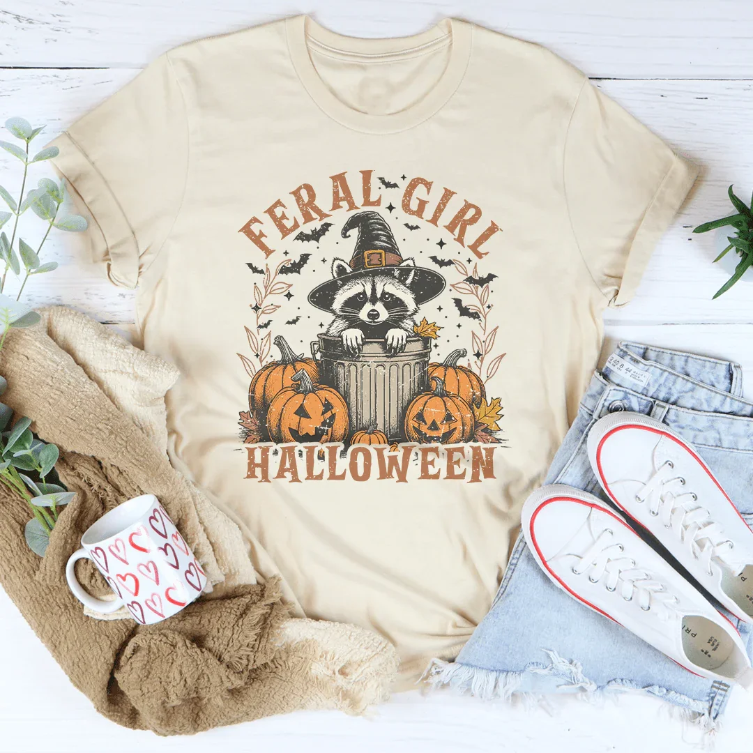 Feral Girl Halloween Tee Peachy Sunday