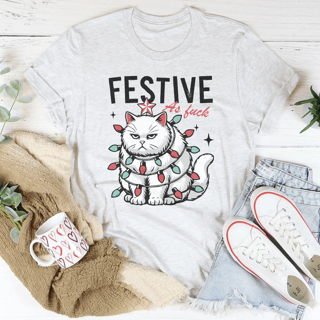 Festive As F-ck Tee Peachy Sunday