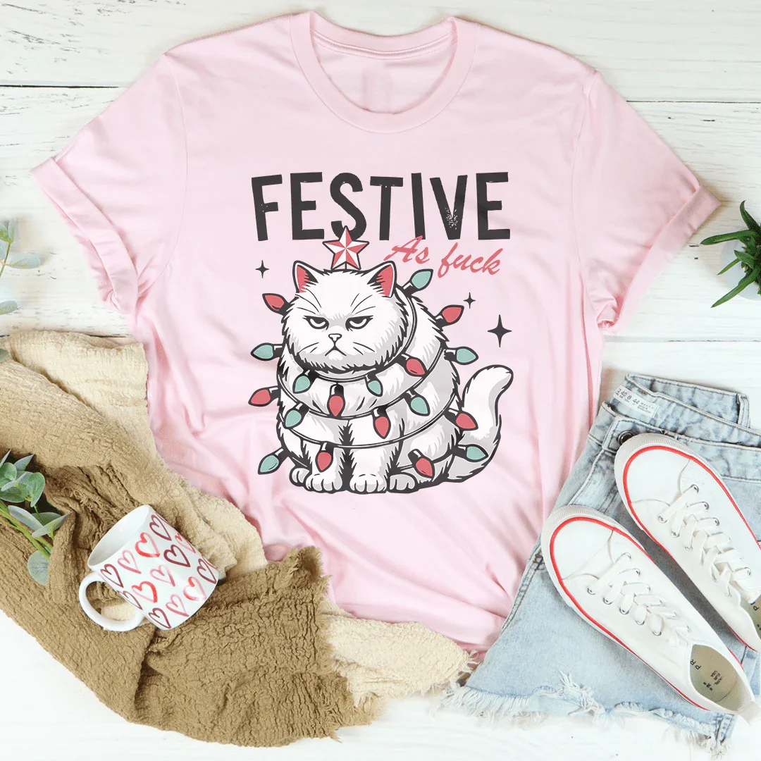 Festive As F-ck Tee Peachy Sunday