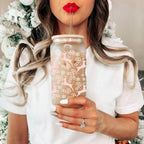 Festive 17oz Holiday Travel Mug Pastel Reindeer Snowflake Candy Cane Cup BandsCo Straps