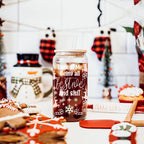 Festive 17oz Holiday Travel Mug Pastel Reindeer Snowflake Candy Cane Cup BandsCo Straps