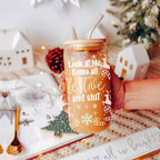 Festive 17oz Holiday Travel Mug Pastel Reindeer Snowflake Candy Cane Cup BandsCo Straps