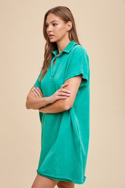Turquoise Short Sleeve Dress Casual and Comfortable Dress For Women Stevvex