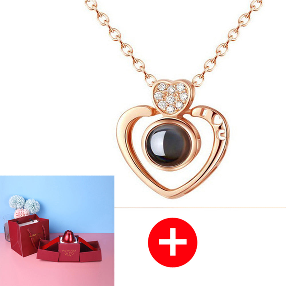 Hot Valentine's Day Gifts Metal Rose Jewelry Gift Box Necklace For Wedding Girlfriend Necklace Gifts Pi-Mart