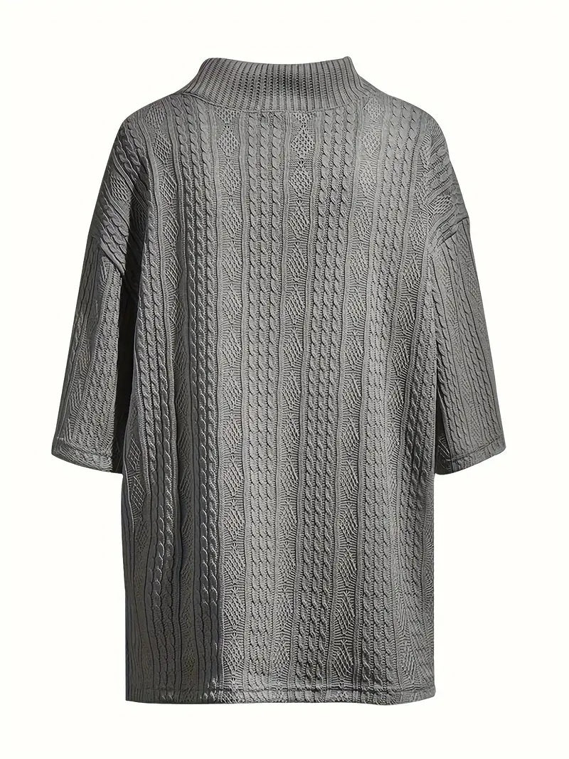 2pcs Men's Jacquard Solid Short Sleeve V Neck Shirt & Matching Drawstring Shorts Set, Summer Leisure Clothing Lootquake LLC